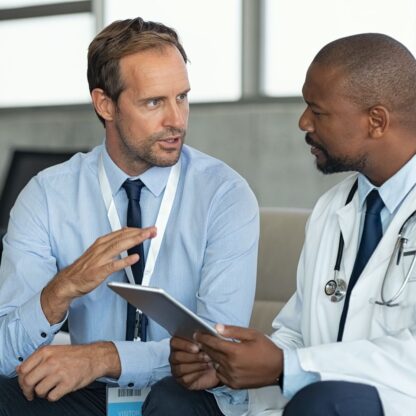 Doctor talks